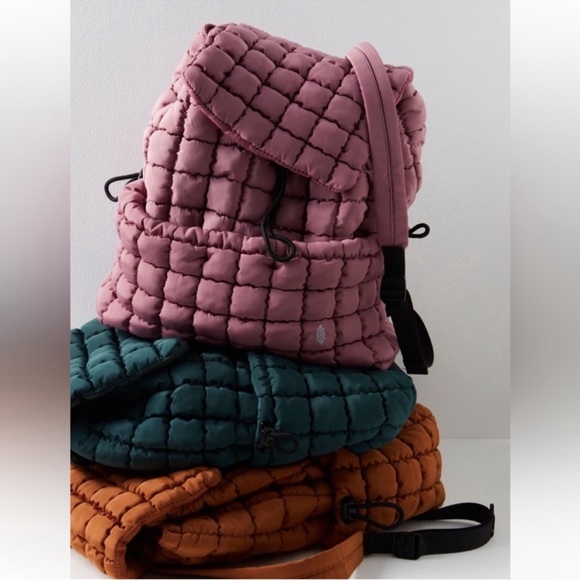 NWT Free People Movement | Quilted Hiker Backpack In Teal/Turquoise - Picture 2 of 16